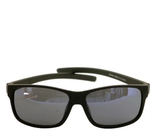 Classic rectangular mens black sunglasses.