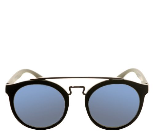 Cat eye double bridge sunglasses in blue lens for women girls.
