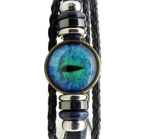 Blue evil eye multi-strand girls bracelet.