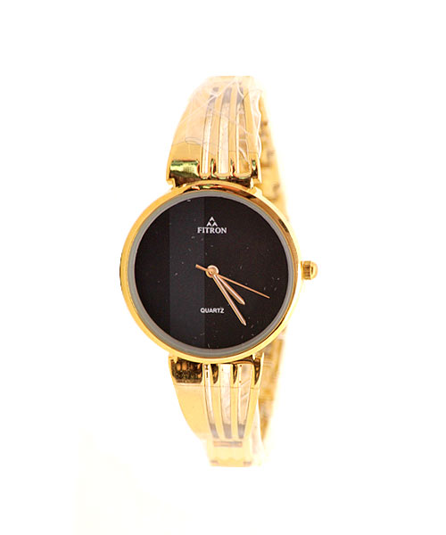 Fitron classic gold watch for women, ladies and girls.