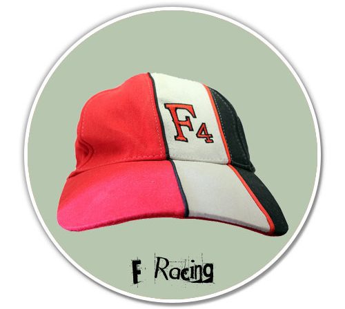 F4 three coloured baseball cap.