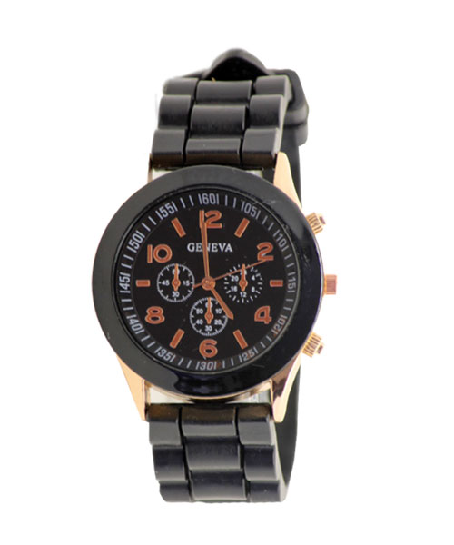 Womens silicone watches rose gold case.