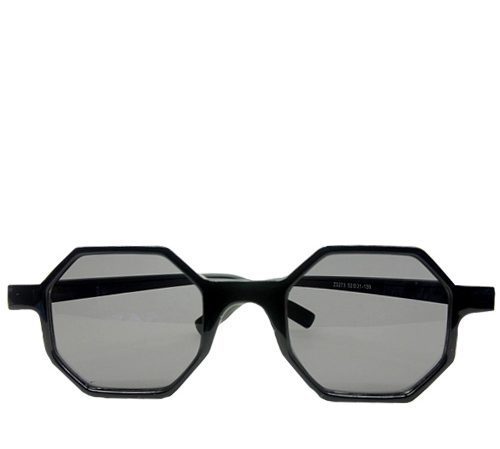Black Polygon Frame Womens Dark Sunglasses.