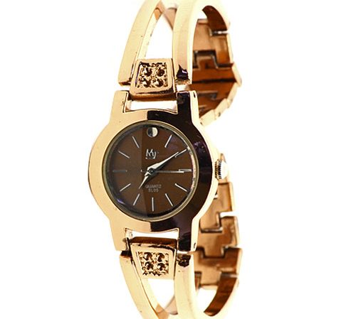 Glossy copper finish ladies watch.