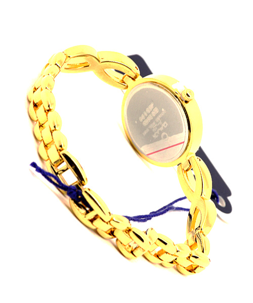 Diamond studded gold watch for women.
