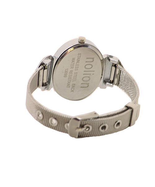 Stylish designer silver oval wrist watch for girls women.