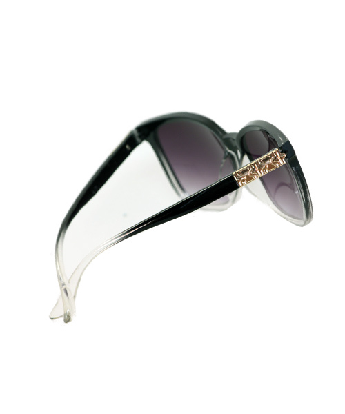 Wayfarer purple lens transparent sunglasses women.