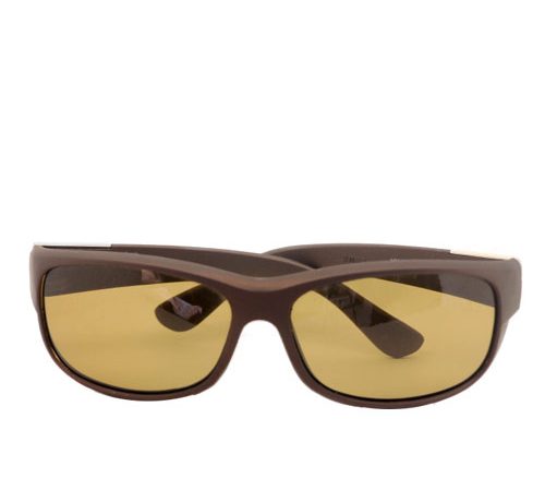Golden brown matt finish sunglasses for girls.