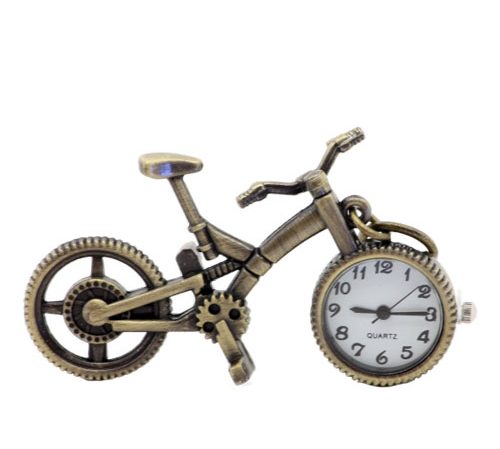 Bronze keyring desktop watch cycle.