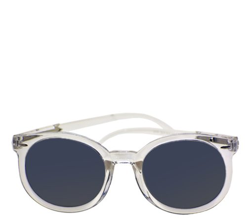 Clear sunglasses womens silver mirror reflective lens.
