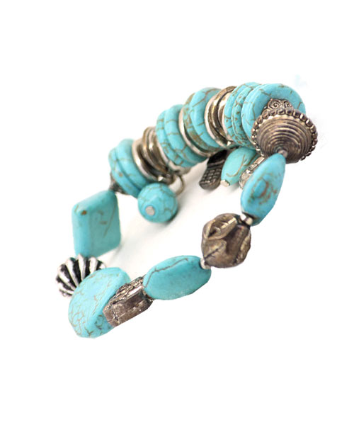 Turquoise Beads Trinkets Charms Girls Bracelet.