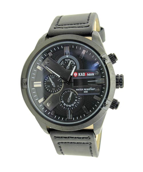 Kademan 674G mens black watch.