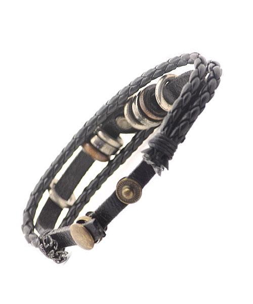Metal trinkets multi-strand braided girls bracelet.