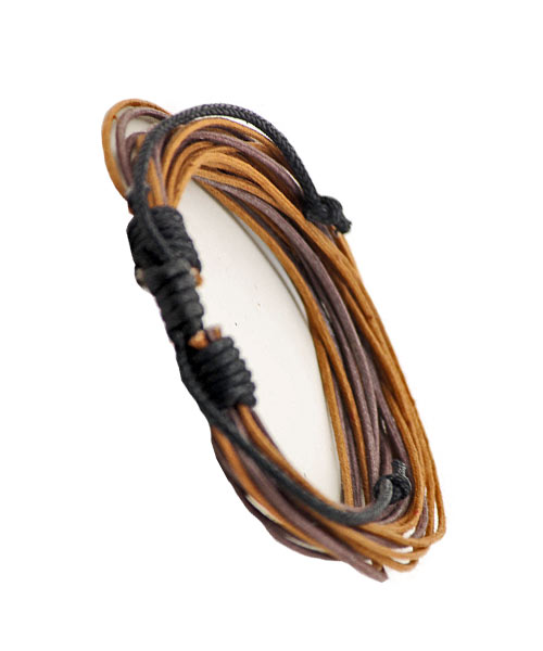 Multi strand mens leather bracelet.