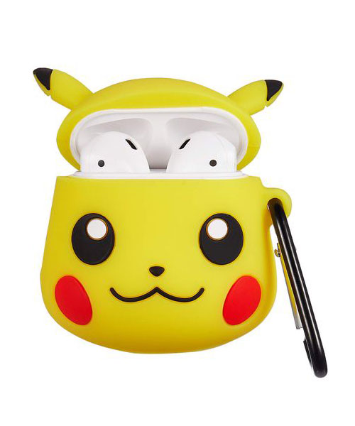 Pikachu yellow Airpod case with keychain.