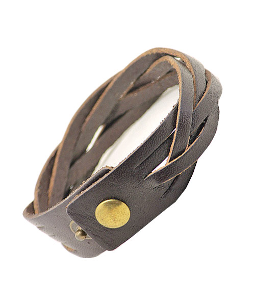 Elegant multi-layered braided leather bracelet for boys.