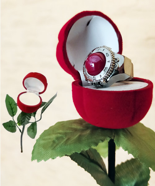 Valentine gift rose flower box and finger watch.