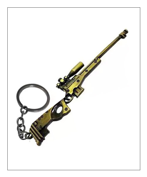 PUBG bronze AWM gun keychain.