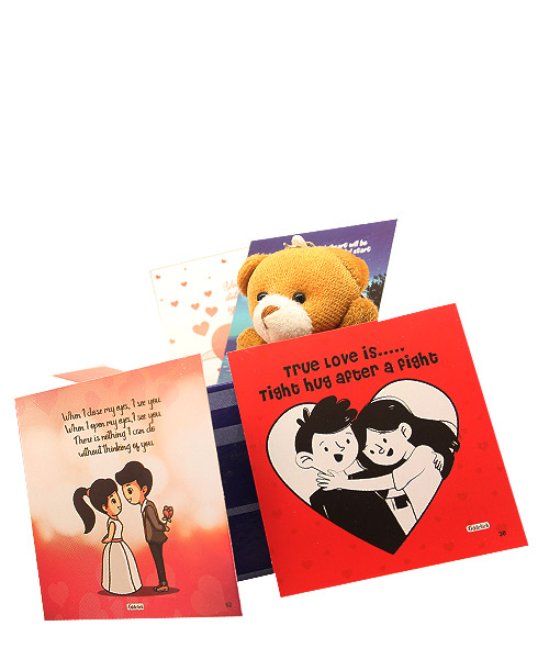 Valentine’s day gift card teddy box.