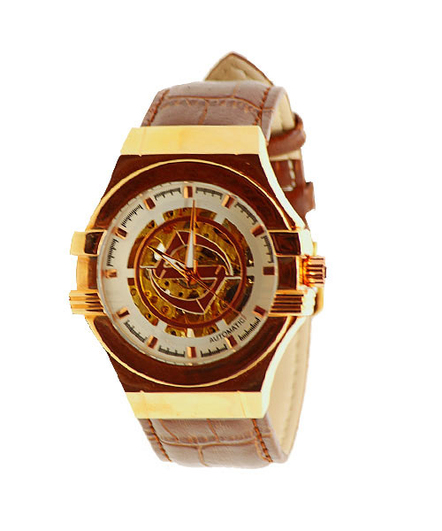Mens Automatic Mechanical Luxury Gold Watch