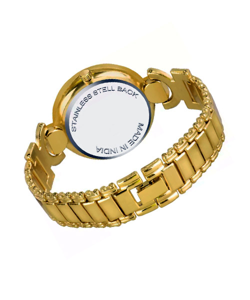 Diamond studded stylish gold bracelet watch for girls & women
