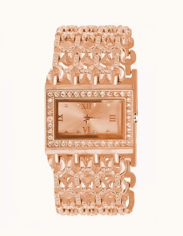 Trendy elegant fashionable rose gold bracelet band watches girls ladies.