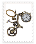 Cycle Shaped Retro Keychain Pocket Watch Fancy Trendy Key Holder Metal Alloy