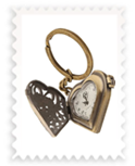 Classic Retro Bronze Heart Shape Pocket Watch Key Chain Gift